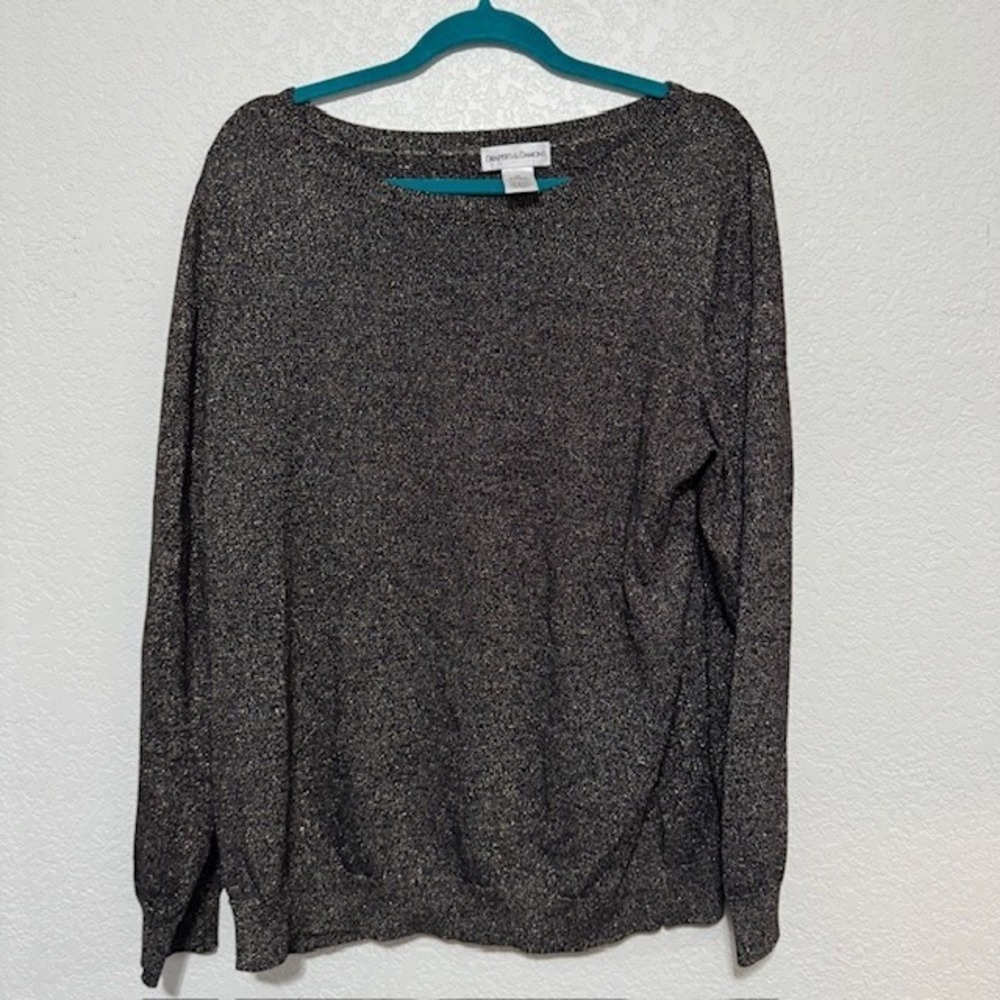 Draper‎ & Damon's Women's Sparkle Knit Sweater Metallic Long Sleeve Top
